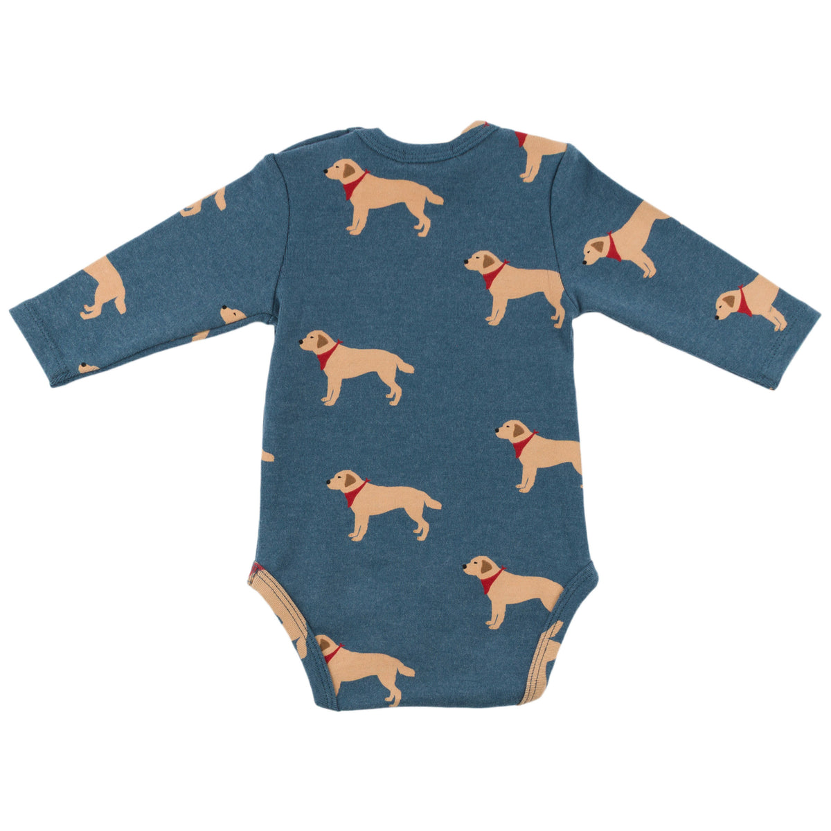 oh baby! Long Sleeve Pocket Onesie - Labs - Ocean - oh baby!