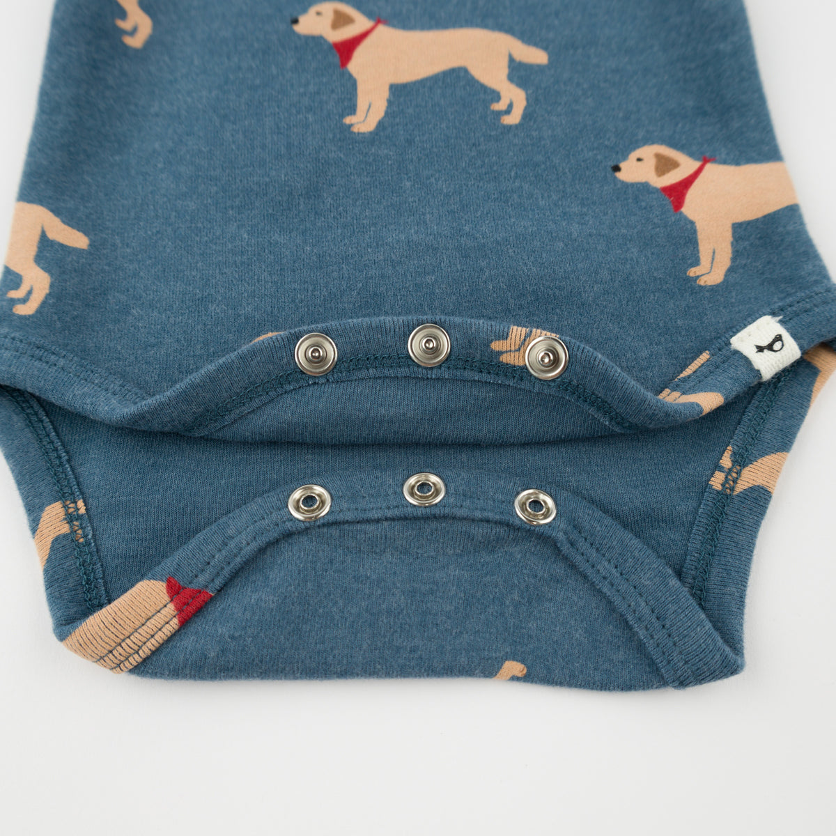 oh baby! Long Sleeve Pocket Onesie - Labs - Ocean - oh baby!