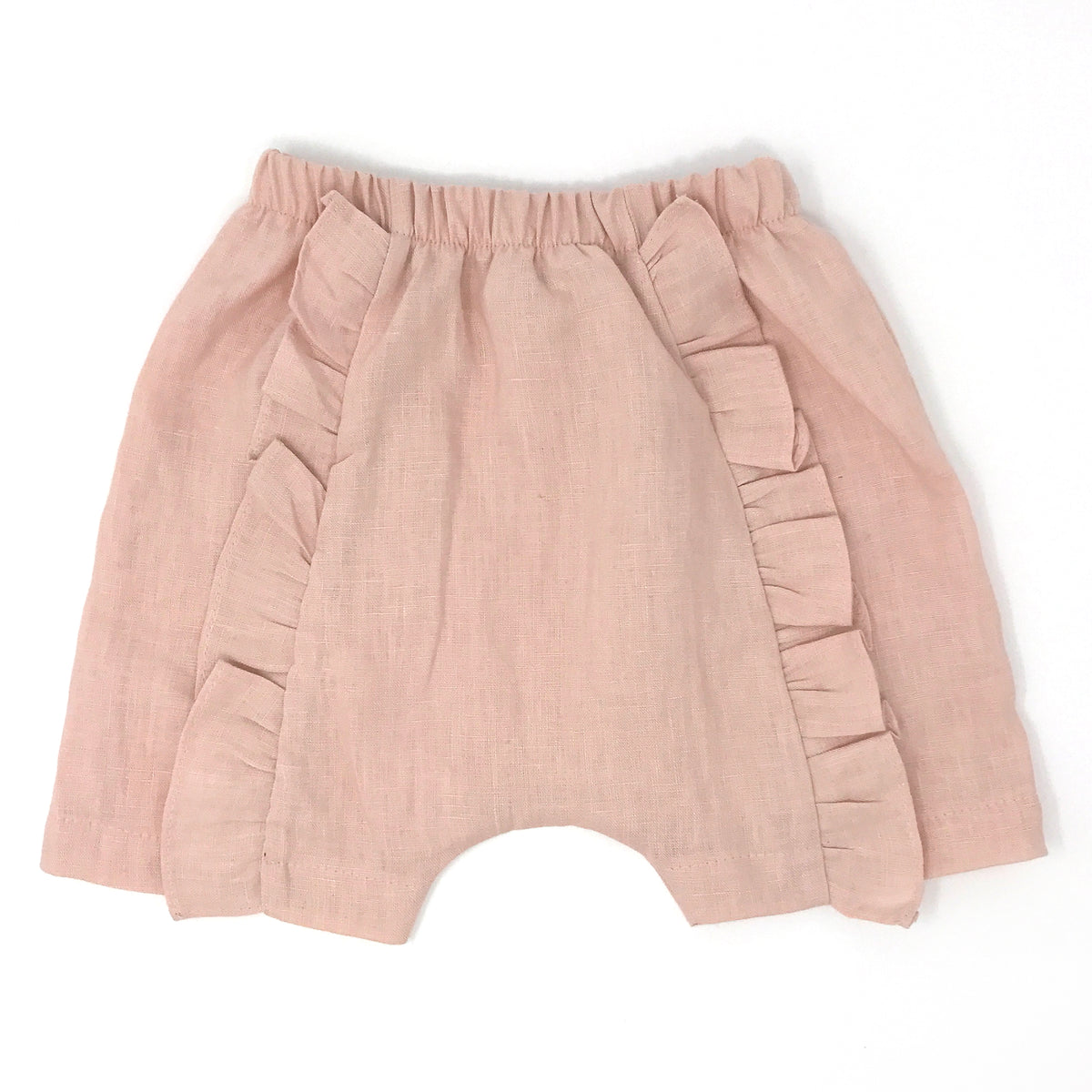 oh baby! Millie Ruffle Linen Shorts - Blush