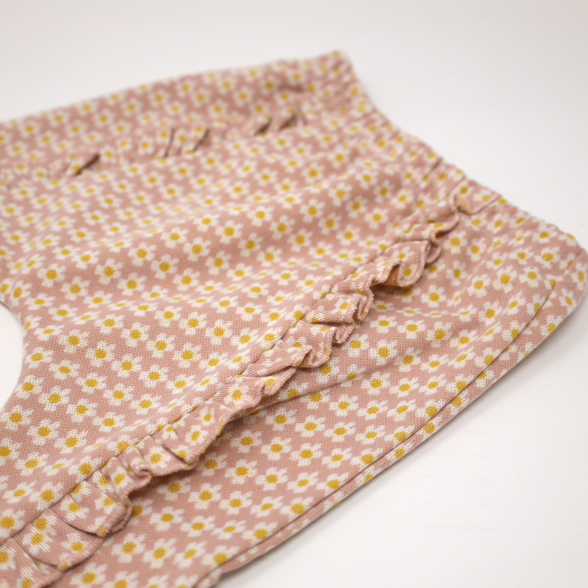 oh baby! Mini Daisy Double Knit Millie Ruffle Pant - Blush Cream