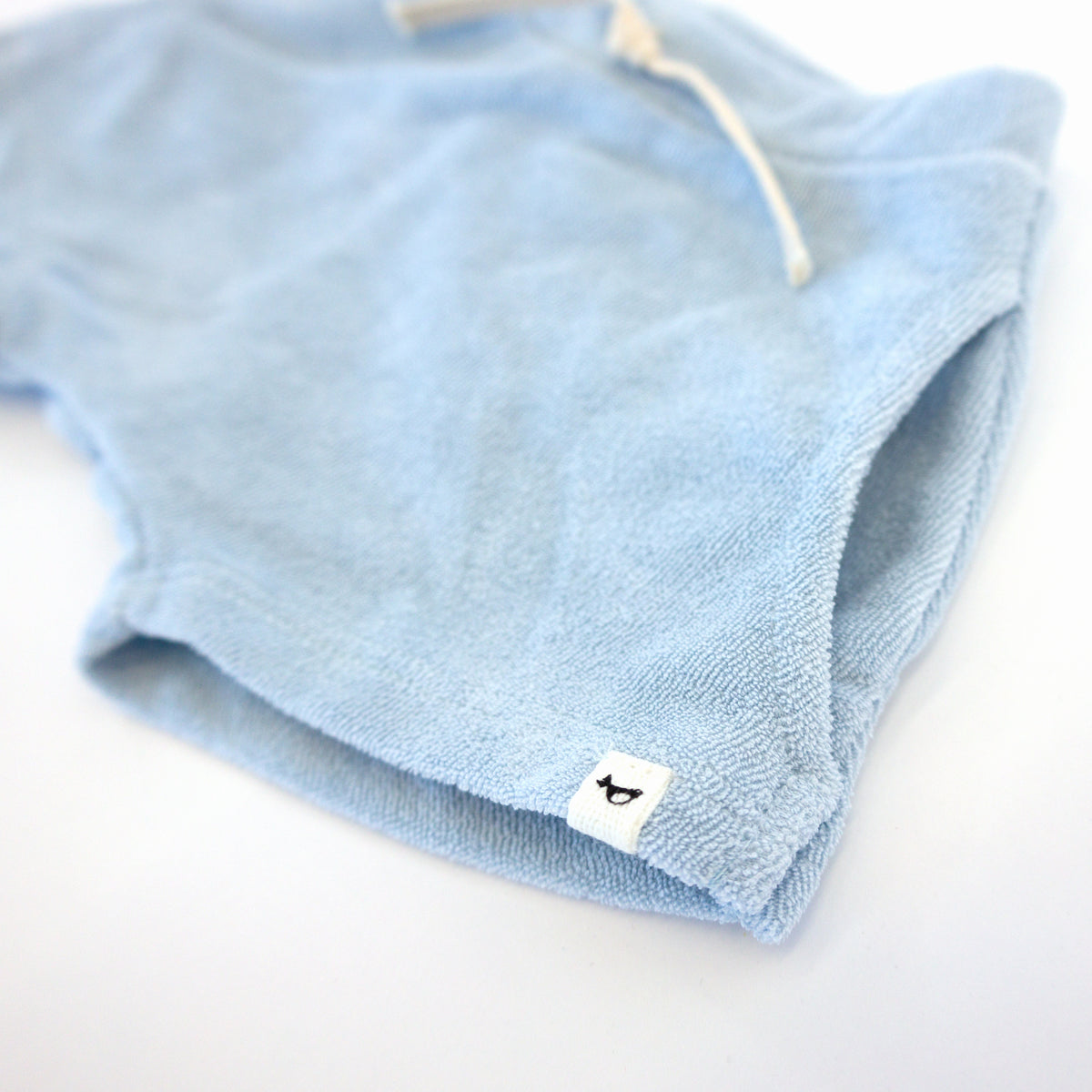 oh baby! Cotton Terry Pocket Drawstring Baby Shorts - Sky Blue
