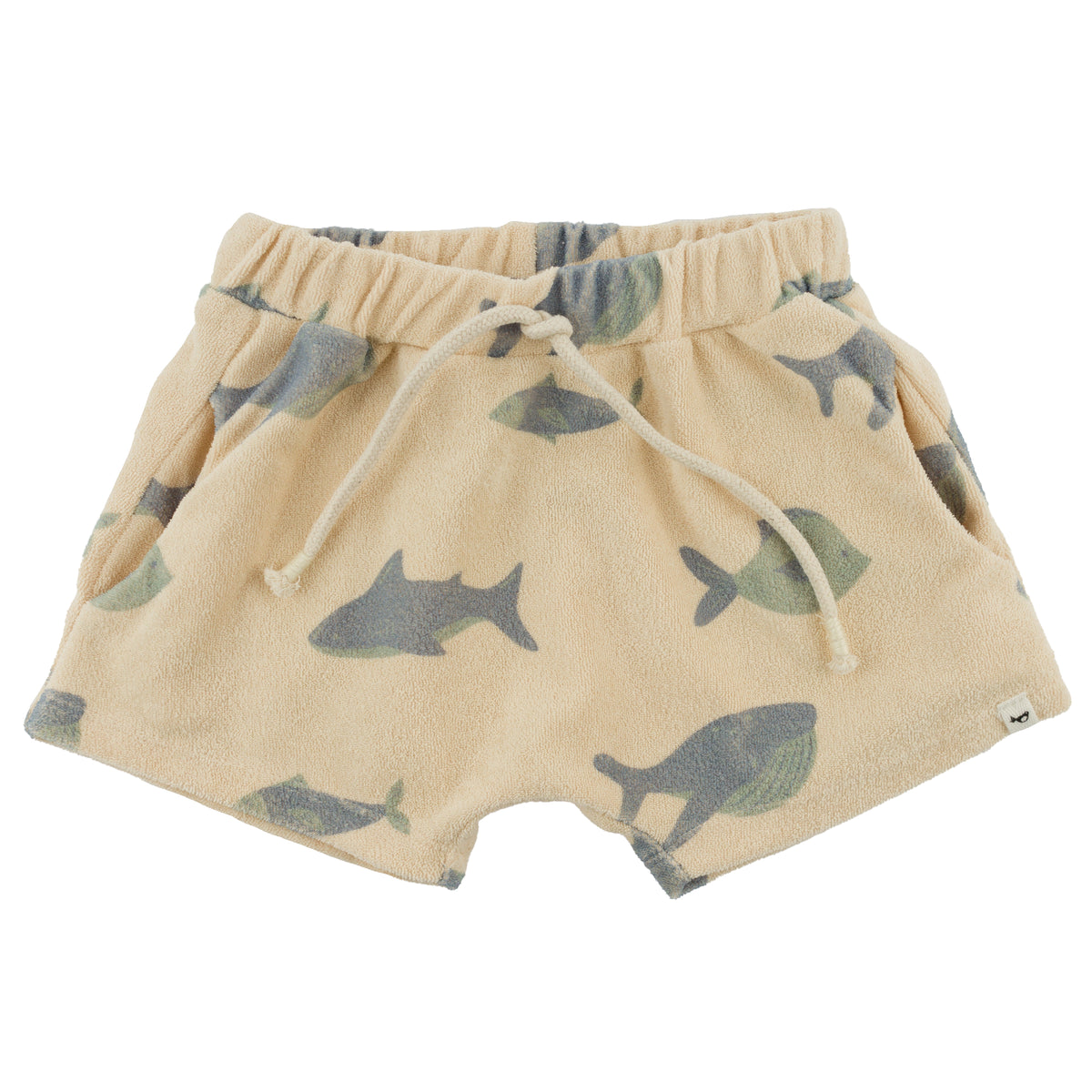 oh baby! Terry Jamie Short - Fish Print - Buff