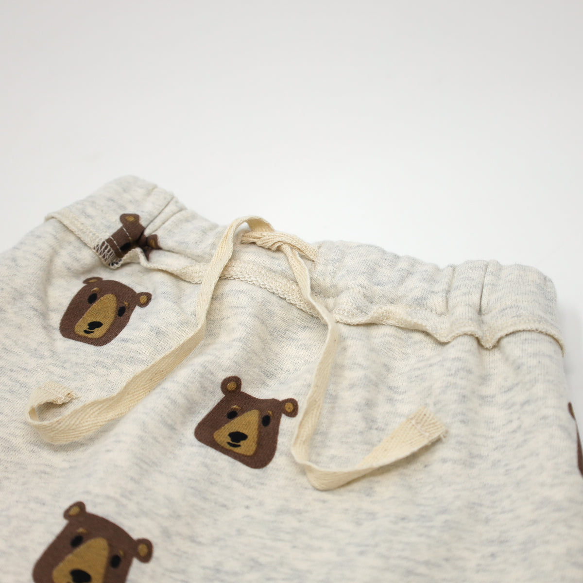 oh baby! Brooklyn Jogger with Brown Bear Faces Print - Oatmeal Heather