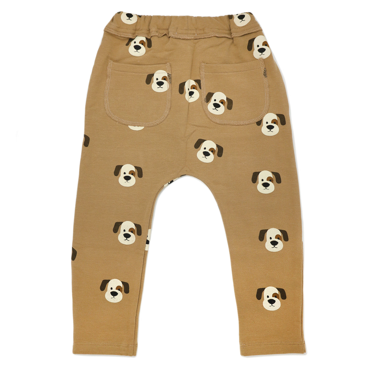 oh baby! Brooklyn Jogger with Puppy Faces Print - Caramel