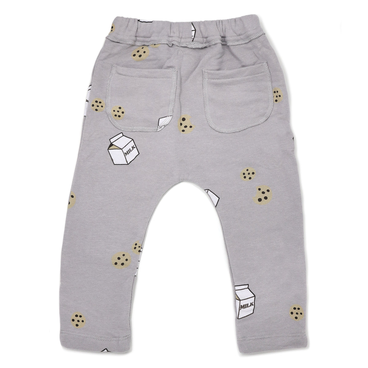 oh baby! Brooklyn Jogger with Milk & Cookies Print - Pale Gray