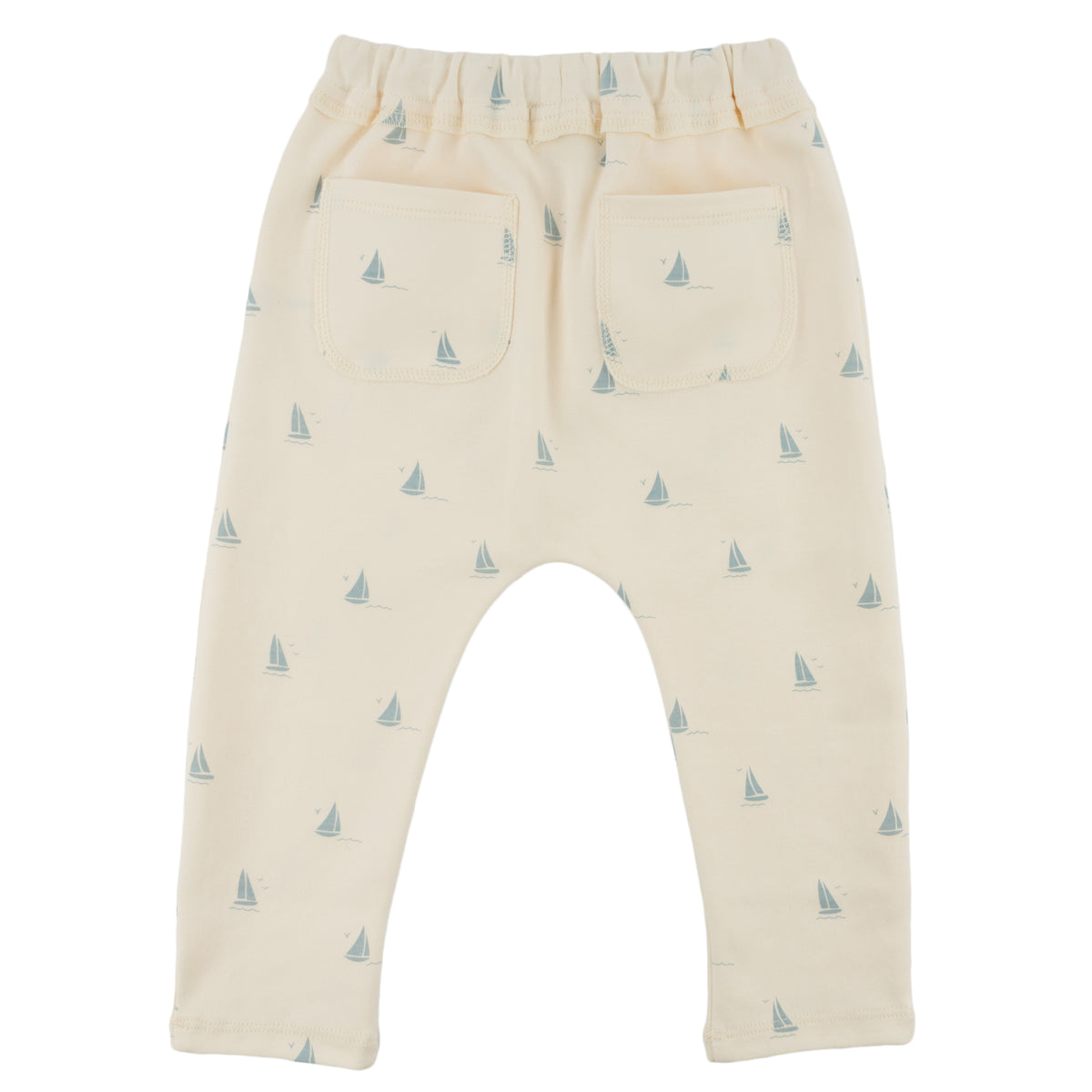 oh baby! Brooklyn Jogger Pants - Mini Sailboats - Milk - Back