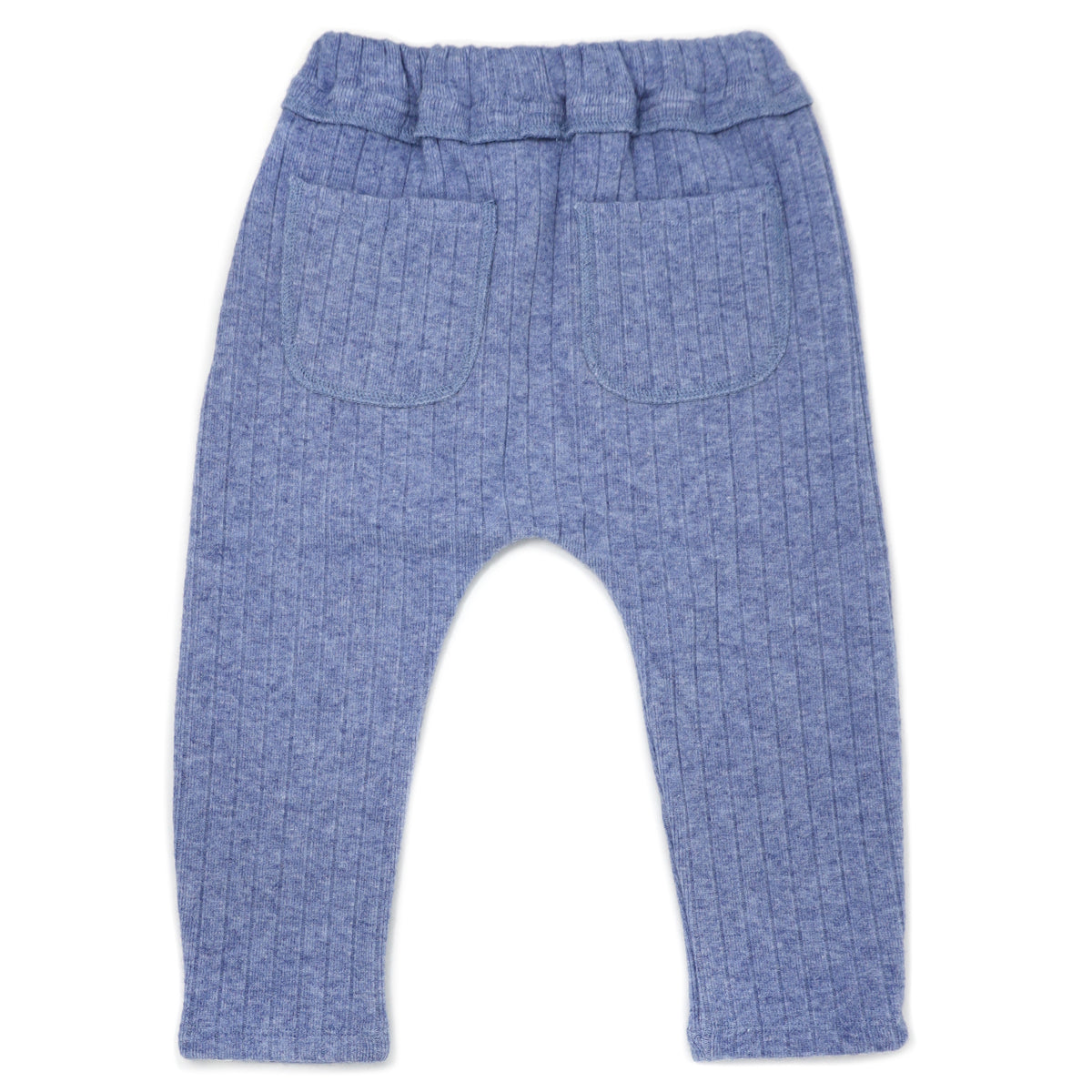 oh baby! Wide Rib Sweater Knit Brooklyn Jogger Pants - Blue Heather
