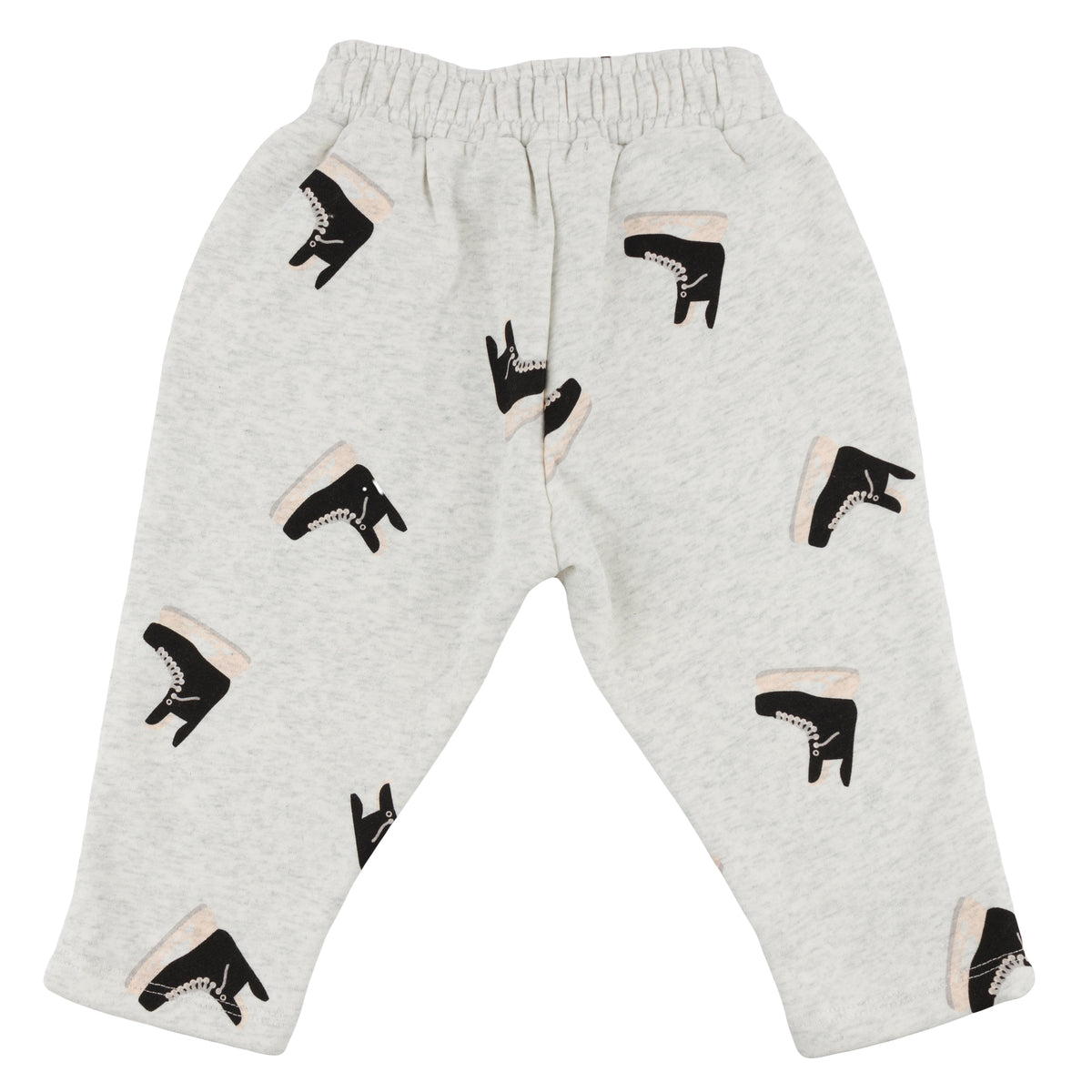 oh baby! Pocket Jogger Hockey Skate Print - Heather Gray - Back