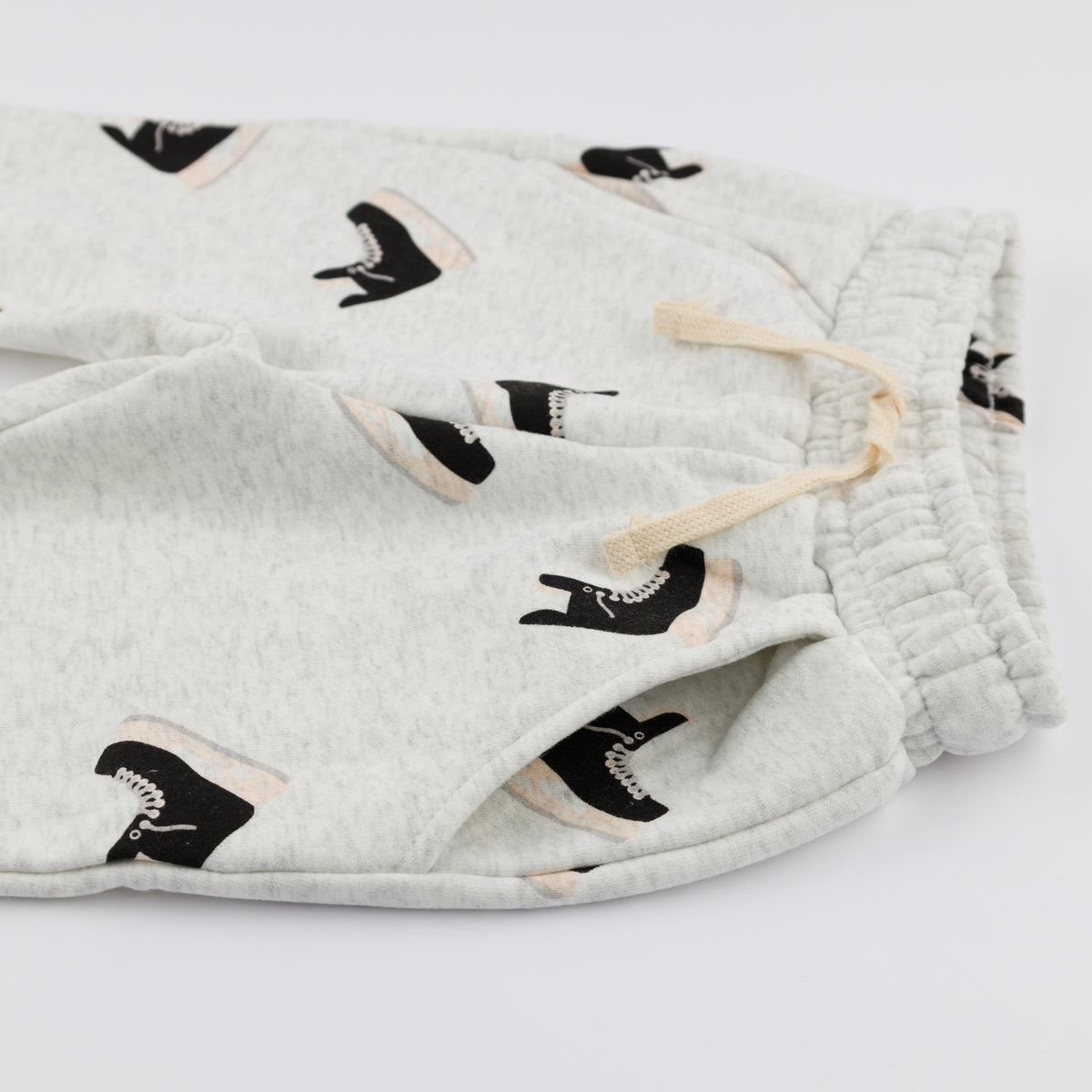 oh baby! Pocket Jogger Hockey Skate Print - Heather Gray - Ties