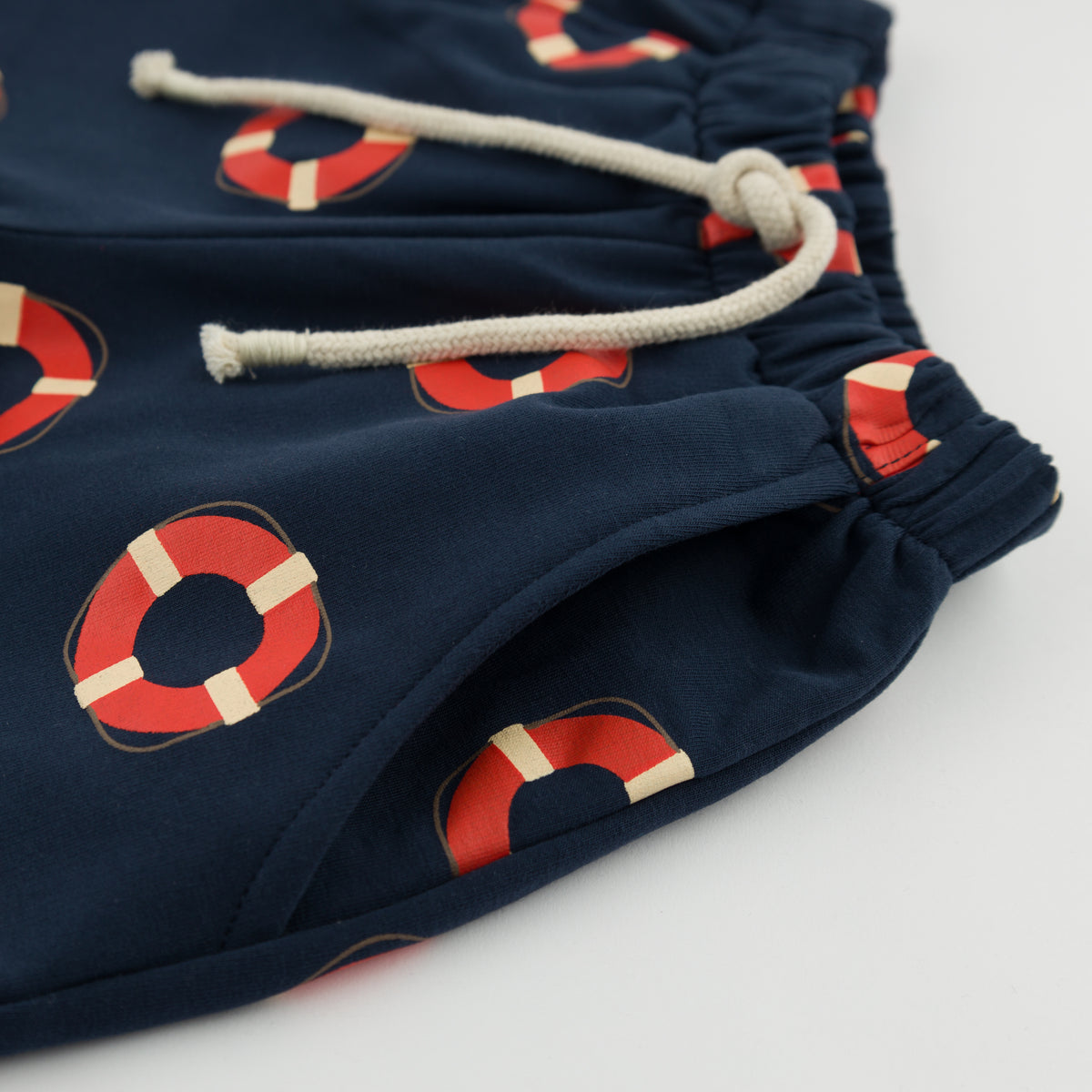 oh baby! Pocket Jogger Pants - Life Rings Print - Navy - Ties