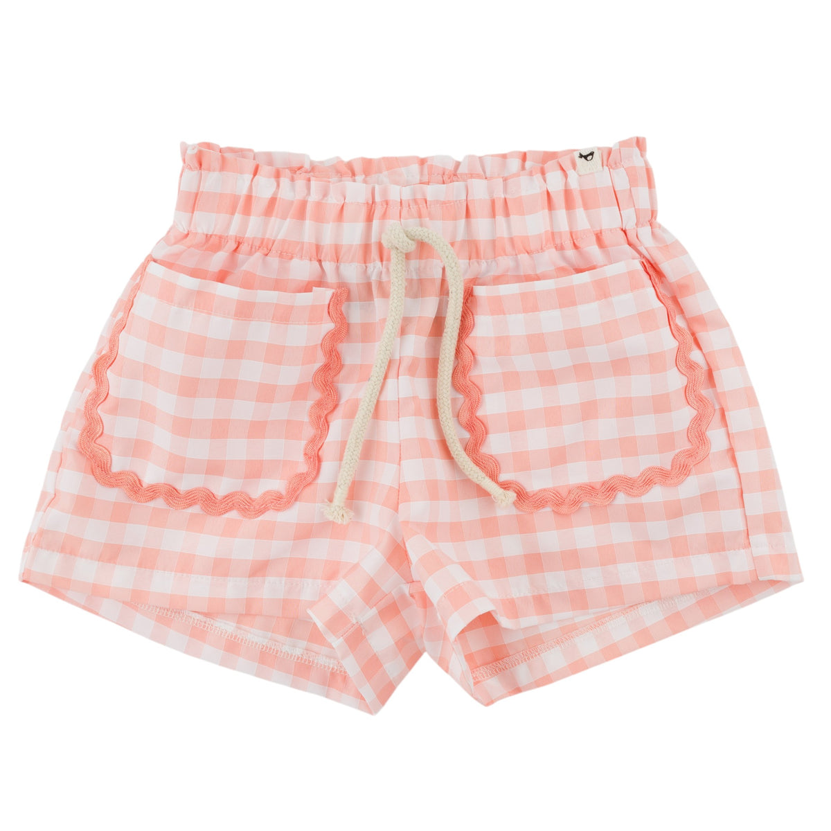 oh baby! Libby Pocket Short - Checks - Peach