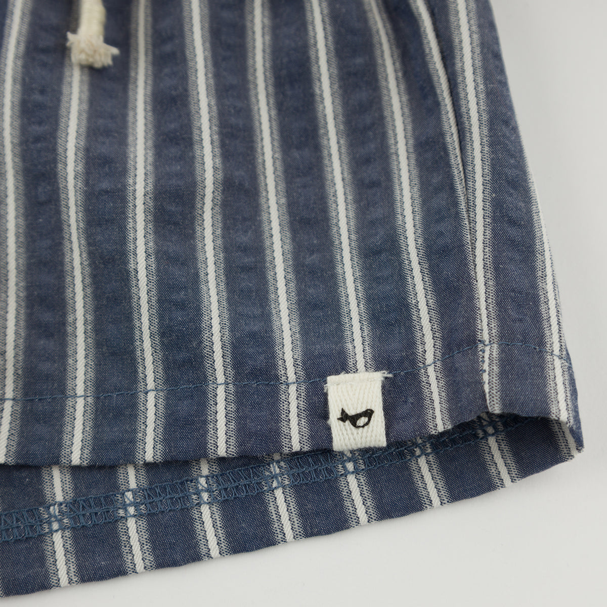 oh baby! Emerson Short - Stripe - Navy - Close Up