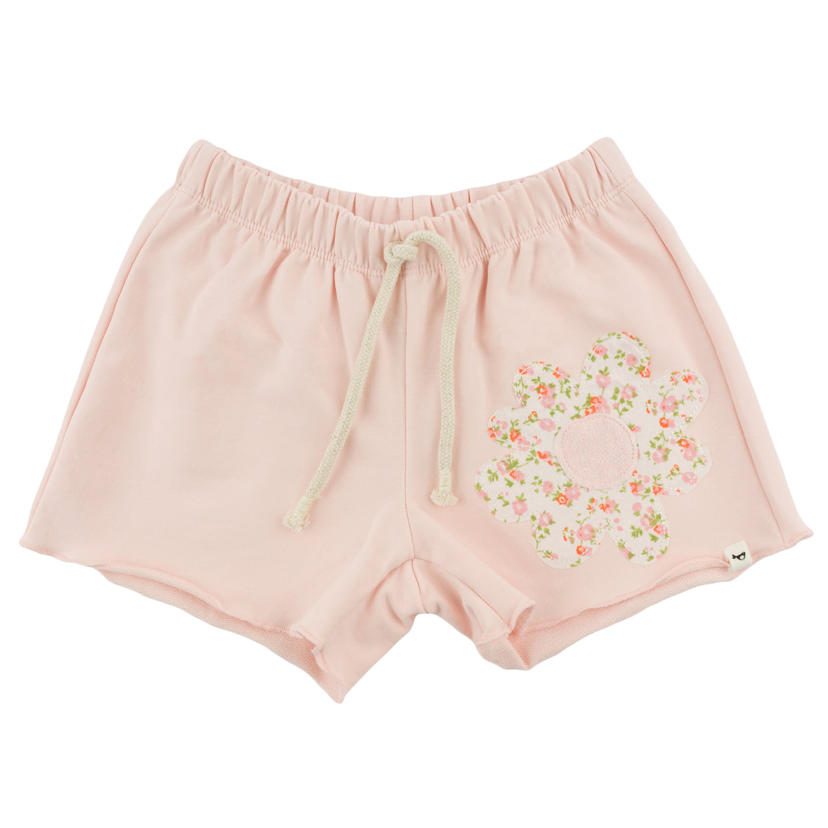 oh baby! Charlie Roll-Edge Shorts - Poppy Sprig Daisy - Pale Pink