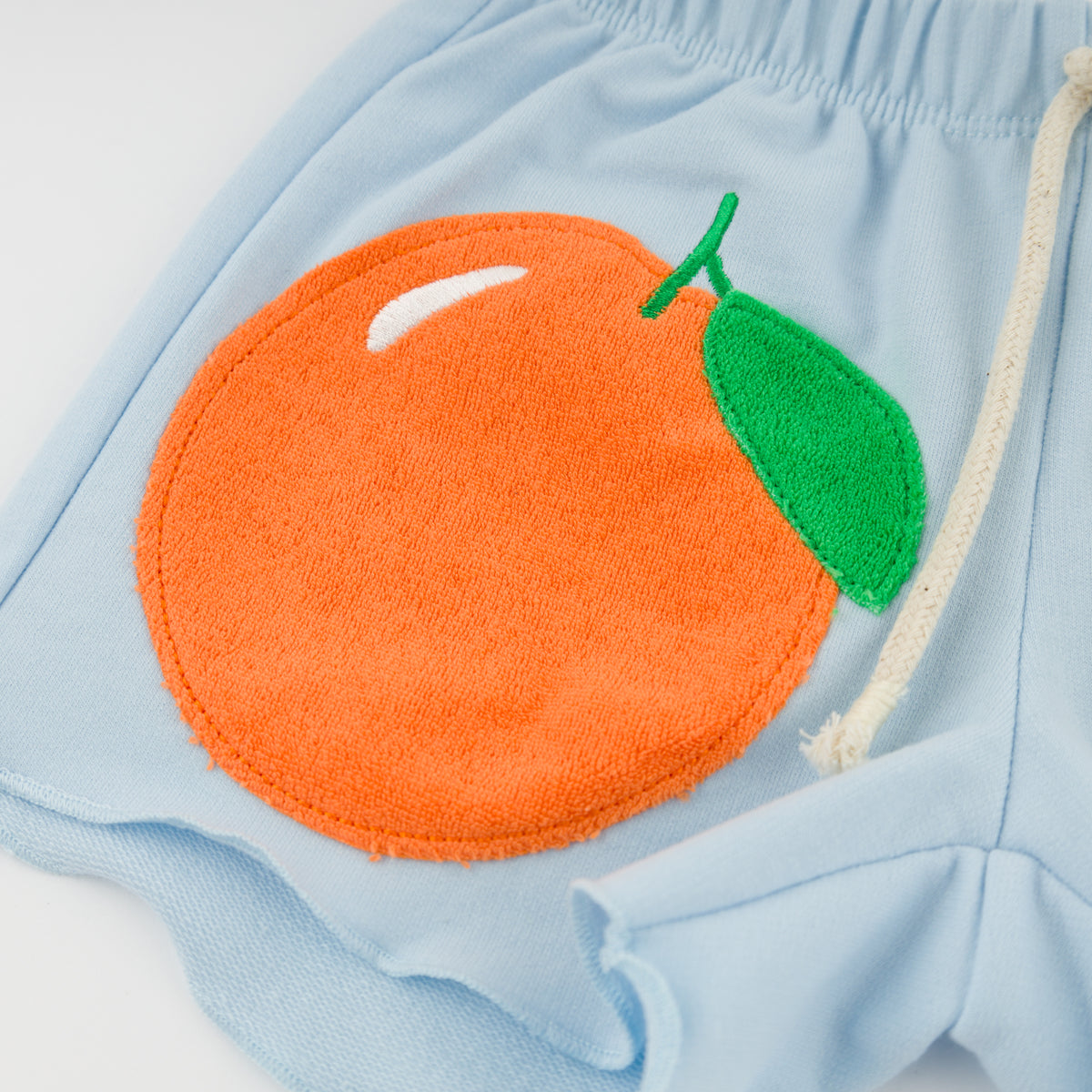 oh baby! Charlie Short - Orange Applique - Sky Blue