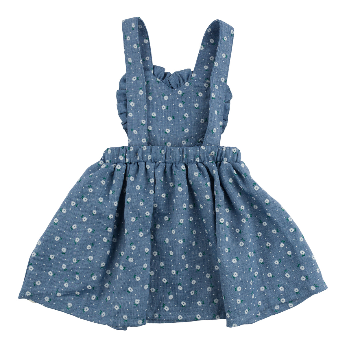 oh baby! Darling Skirtall - Sunburst Flower Print - Denim - Back