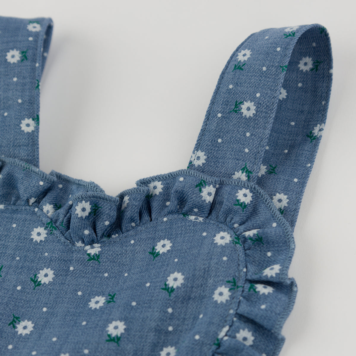 oh baby! Darling Skirtall - Sunburst Flower Print - Denim - Close