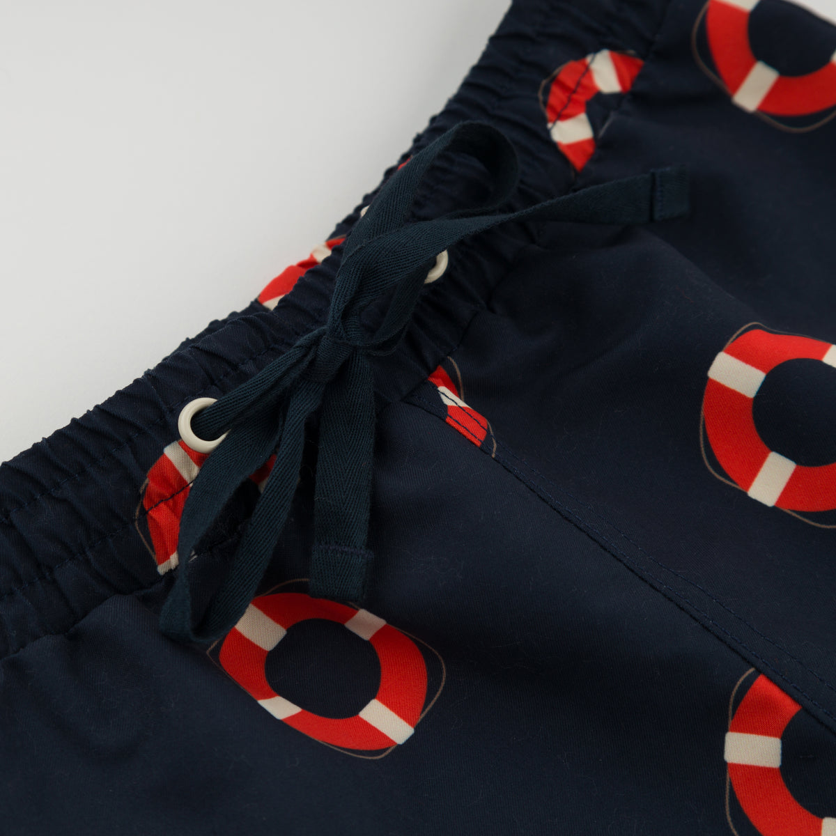 oh baby! Malibu Board Shorts - Life Rings Print - Navy - Tie