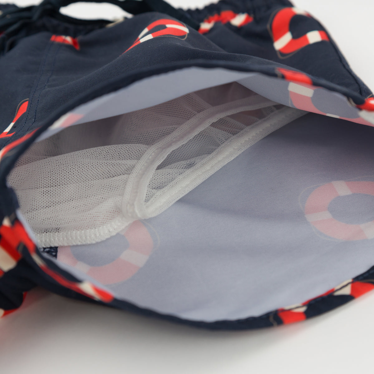 oh baby! Malibu Board Shorts - Life Rings Print - Navy - Lining