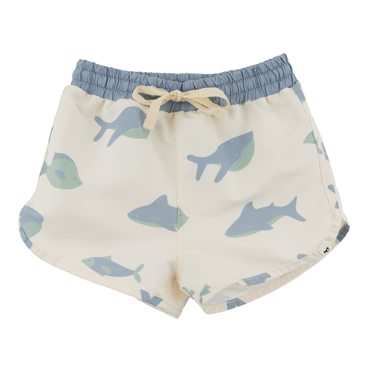 oh baby! Malibu Board Shorts - Fish Print - Natural