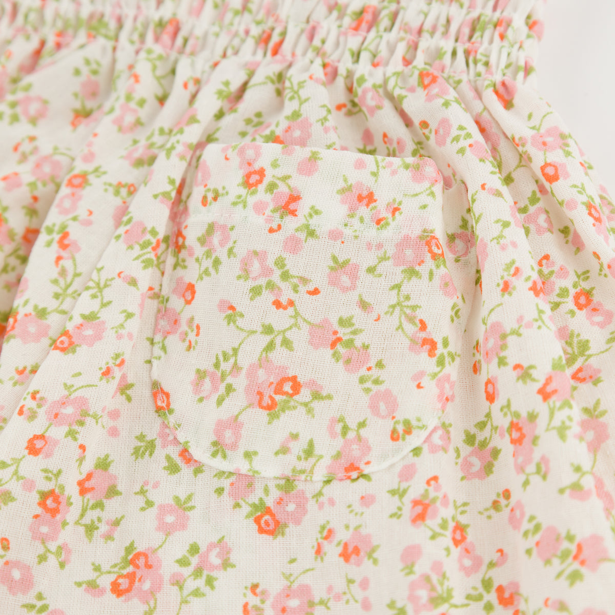 oh baby! Olivia Smock Pant - Poppy Sprig - Blush - Back Pocket