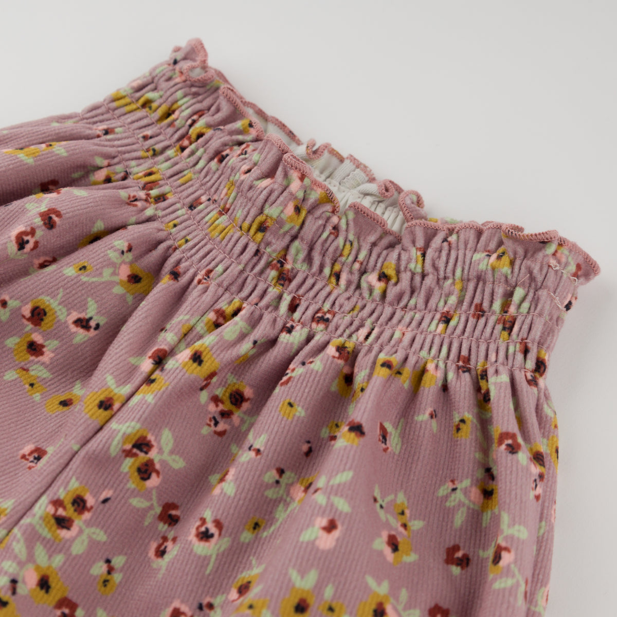 oh baby! Olivia Smocked Pant - Harvest Bloom - Dusty Pink - Waist