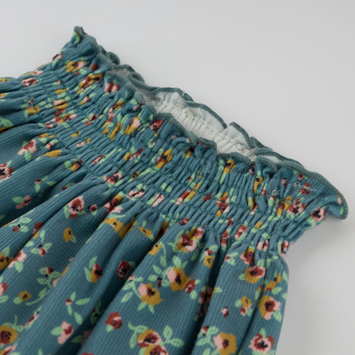 oh baby! Olivia Smocked Pant - Harvest Bloom - Teal - Waistband