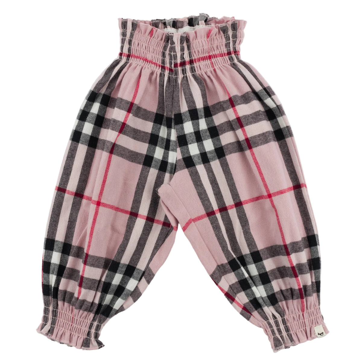 oh baby! Olivia Smocked Pant - Mini Tartan - Pink