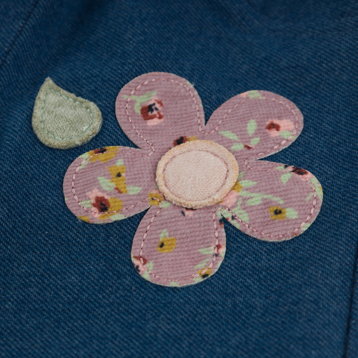 oh baby! Autumn Legging - Harvest Bloom Daisy - Dark Wash - Close Up
