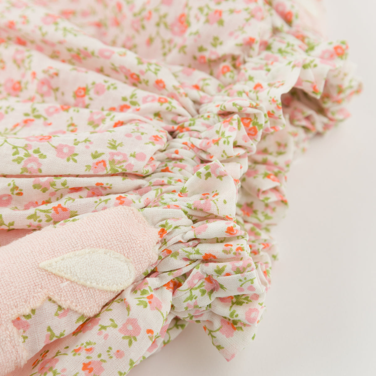 oh baby! Flora Skirt - Poppy Sprig Bunnies Applique - Blush - Waist