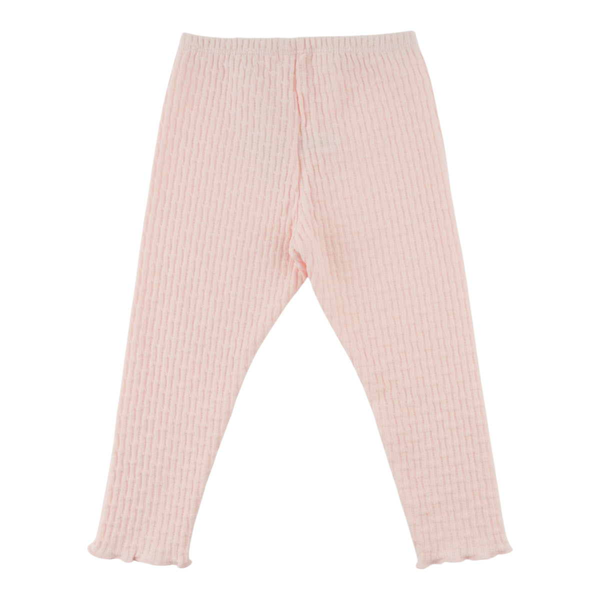 oh baby! Mini Rib Lettuce Edge Leggings - Barely Pink - Back