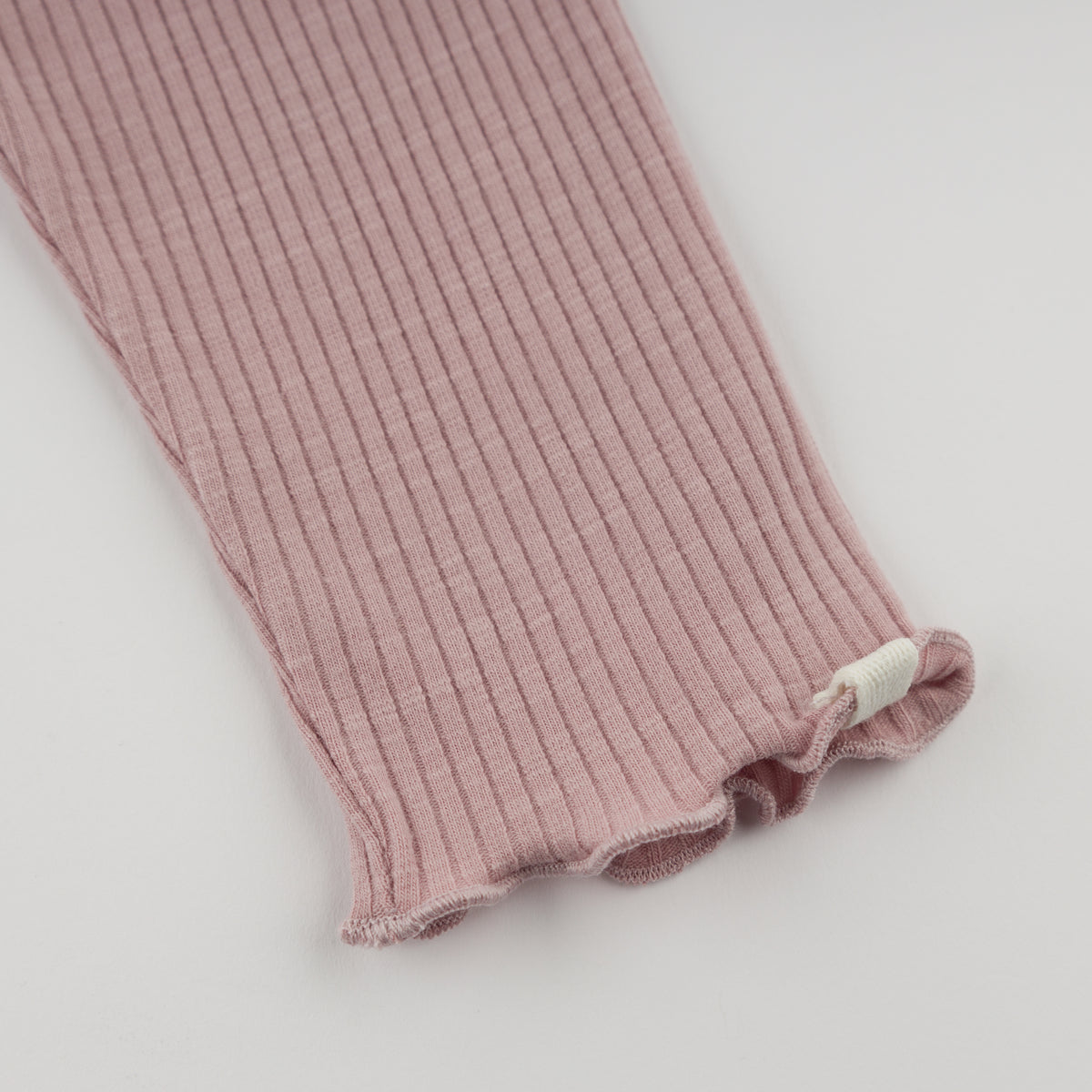 oh baby! Mini Rib Lettuce Edge Leggings - Dusty Lilac - Lettuce Edge Bottom 