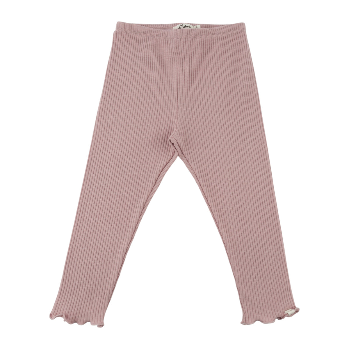 oh baby! Mini Rib Lettuce Edge Leggings - Dusty Lilac