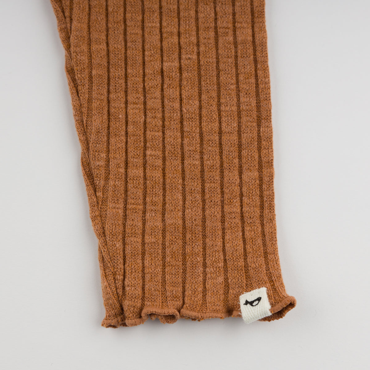oh baby! Leggings - Wide Rib Lettuce Edge - Clay - Trim