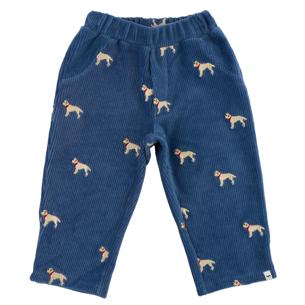 oh baby! Wide Leg Corduroy Jeans - Labs Embroidered - Denim