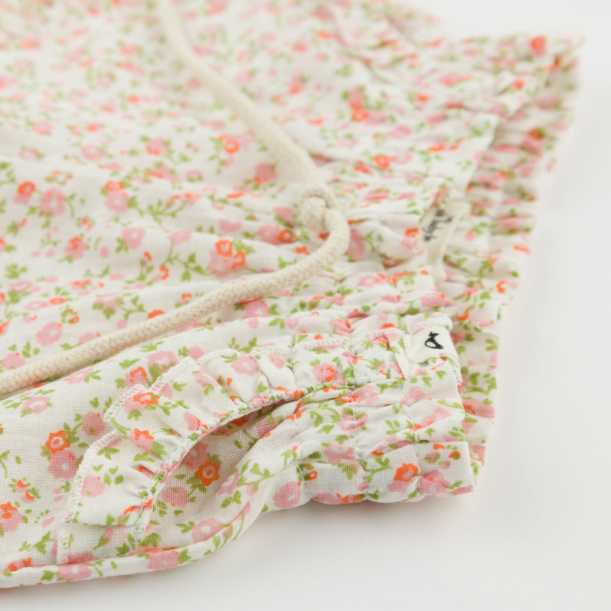 oh baby! Delilah Ruffle Short - Poppy Sprig - Blush - Close Up