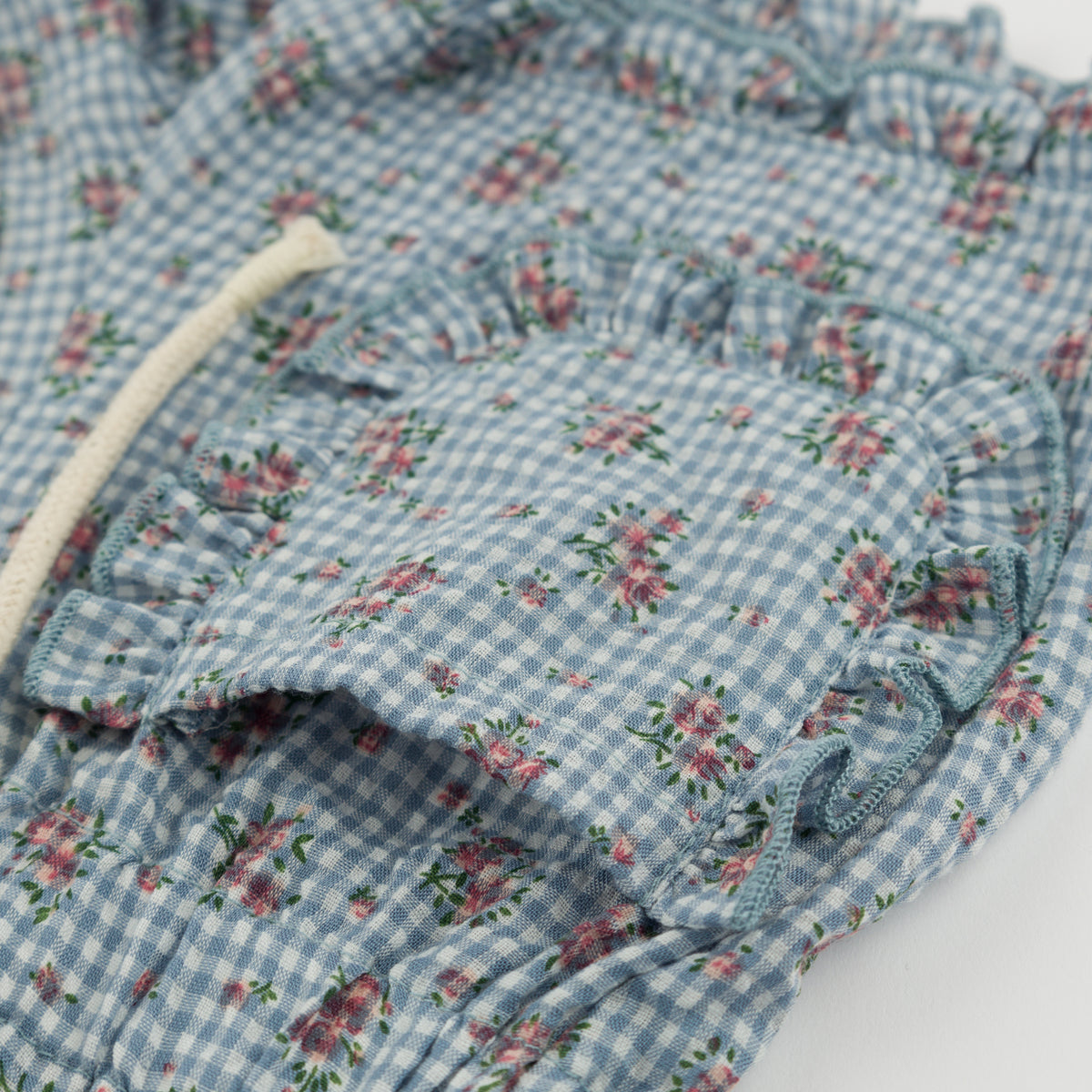 oh baby! Libby Ruffle Short - Dahlia - Denim - Pocket
