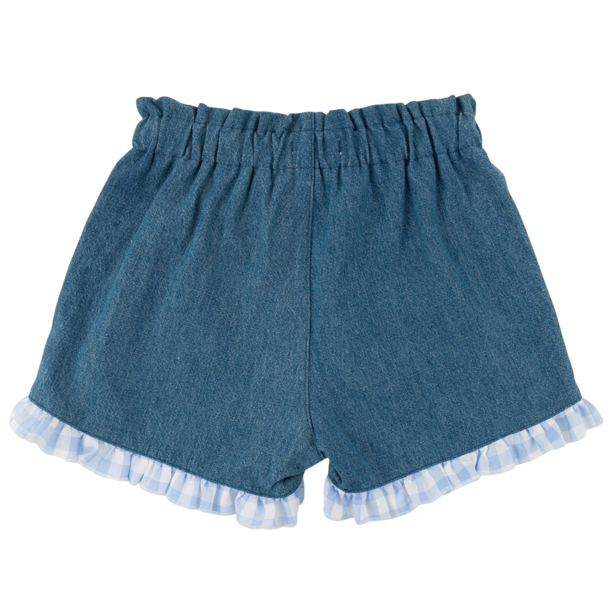 oh baby! Libby Checks Pocket Ruffle Short - Denim