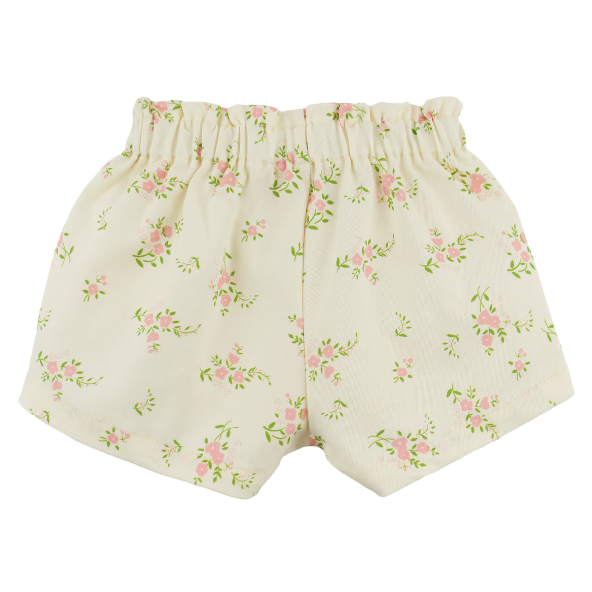 oh baby! Libby Ruffle Pocket Short - Vintage Floral - Pale Pink - Back