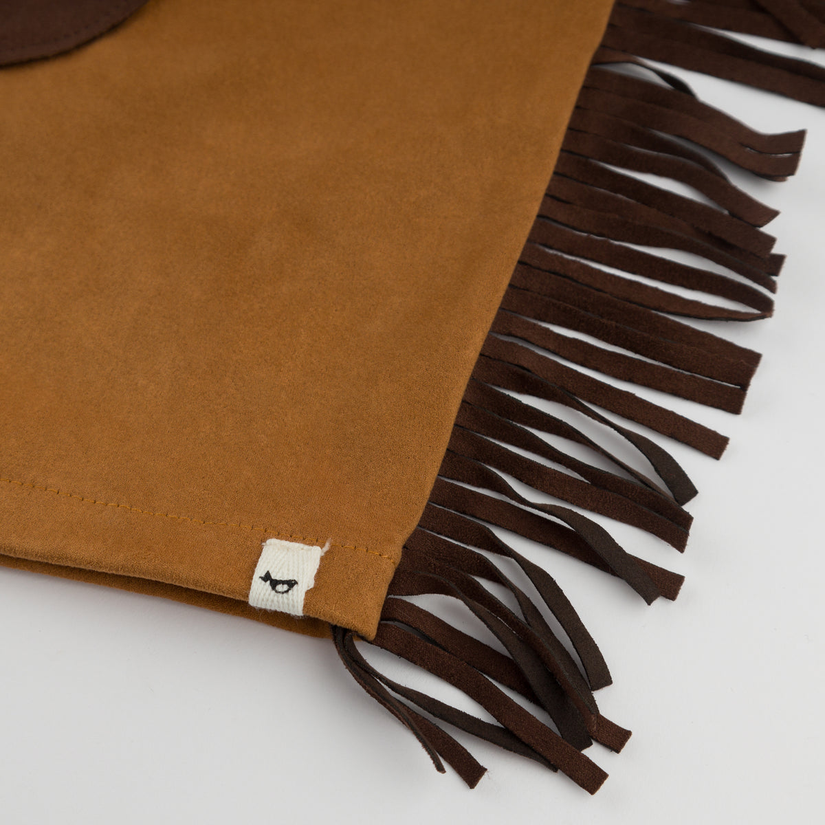 oh baby! Ultrasuede Fringe Riding Pants - Caramel - Bottom Leg Logo