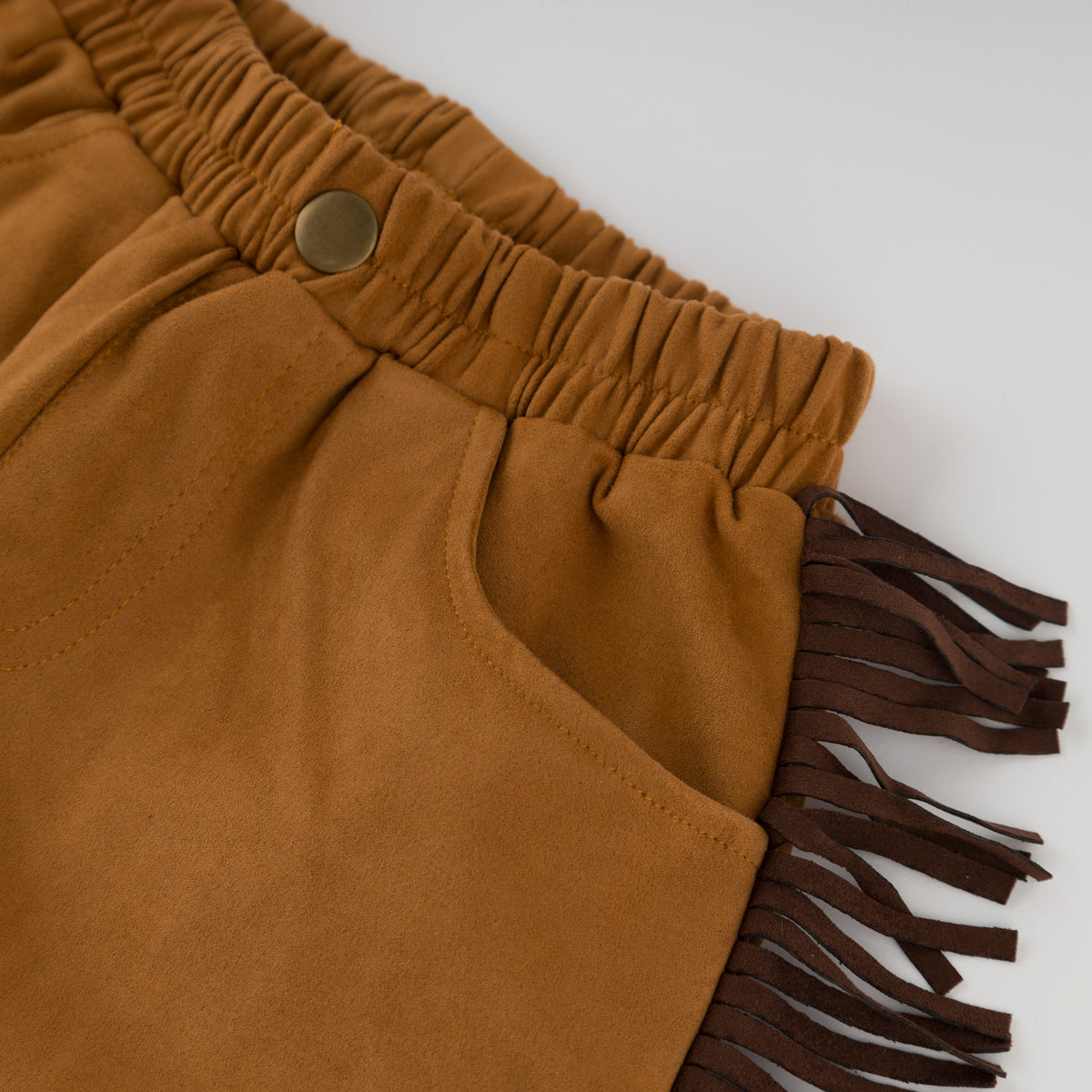 oh baby! Ultrasuede Fringe Riding Pants - Caramel - Pocket