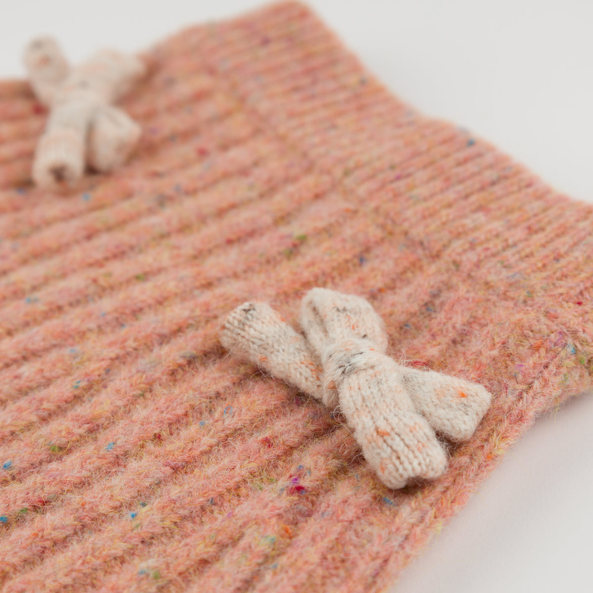 oh baby! Speckled Knitted Flare Skirt - Bows - Warm Pink - Front Bows