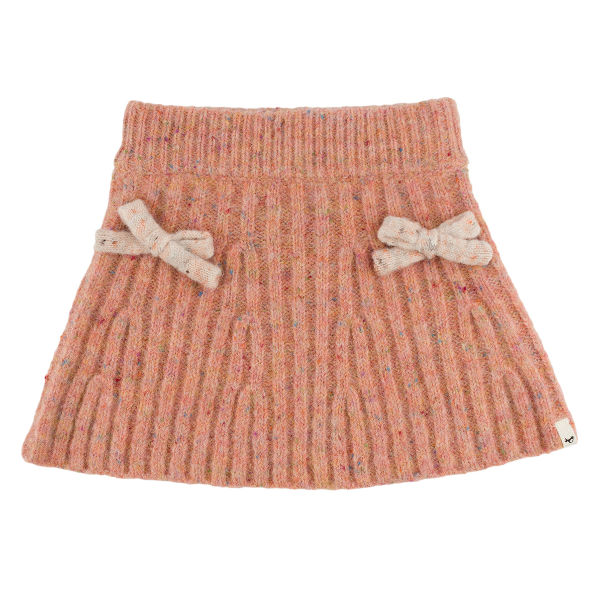 oh baby! Speckled Knitted Flare Skirt - Bows - Warm Pink