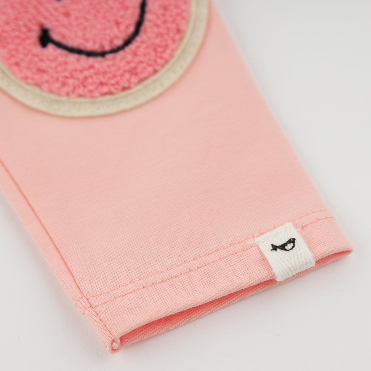 oh baby! Leggings - Smiley Chenille Patch - Pale Pink