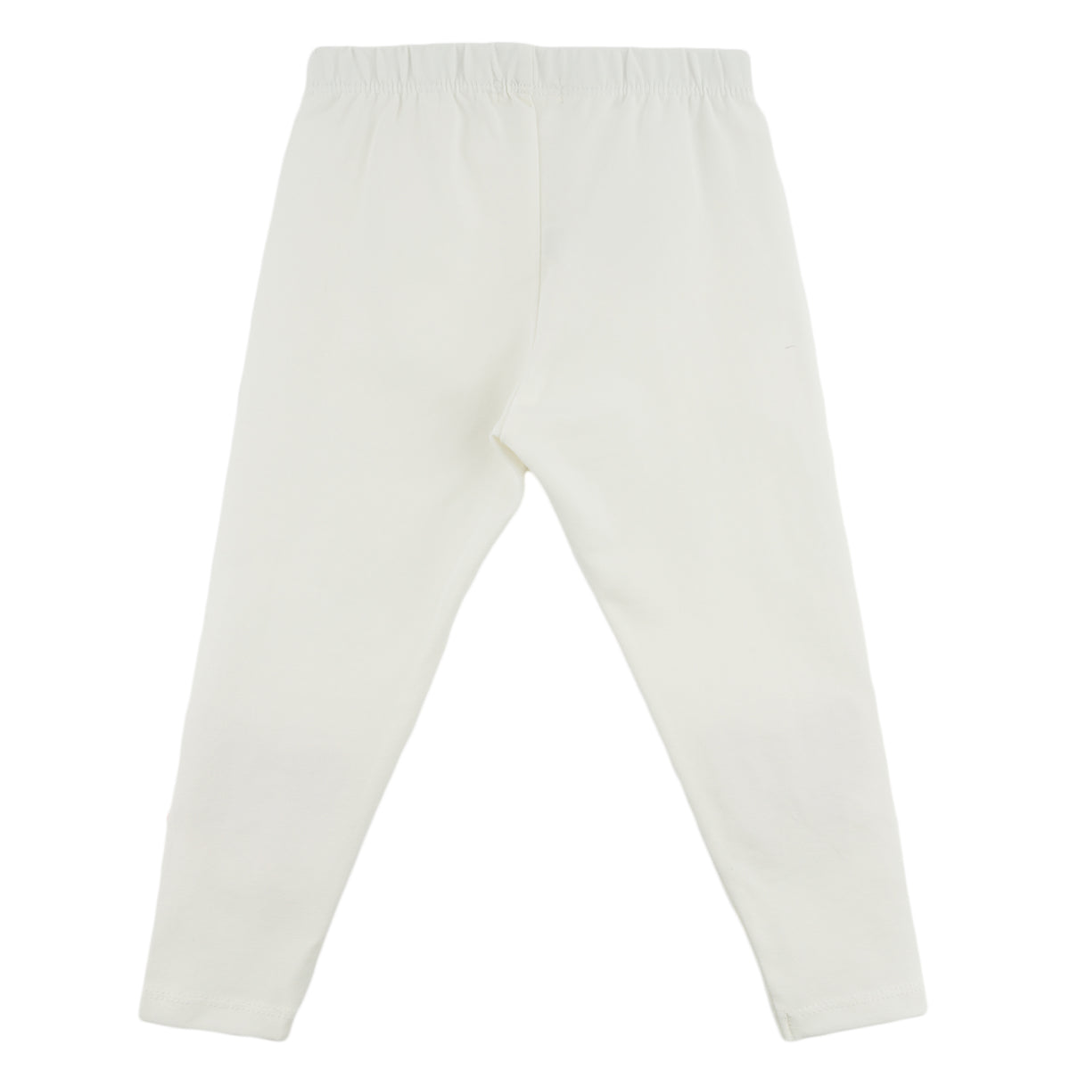 oh baby! Leggings - Chenille Pink Bow Patch - Cream - Back