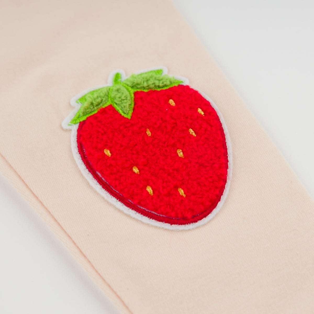 oh baby! Leggings - Strawberry Chenille Patch - Barely Pink