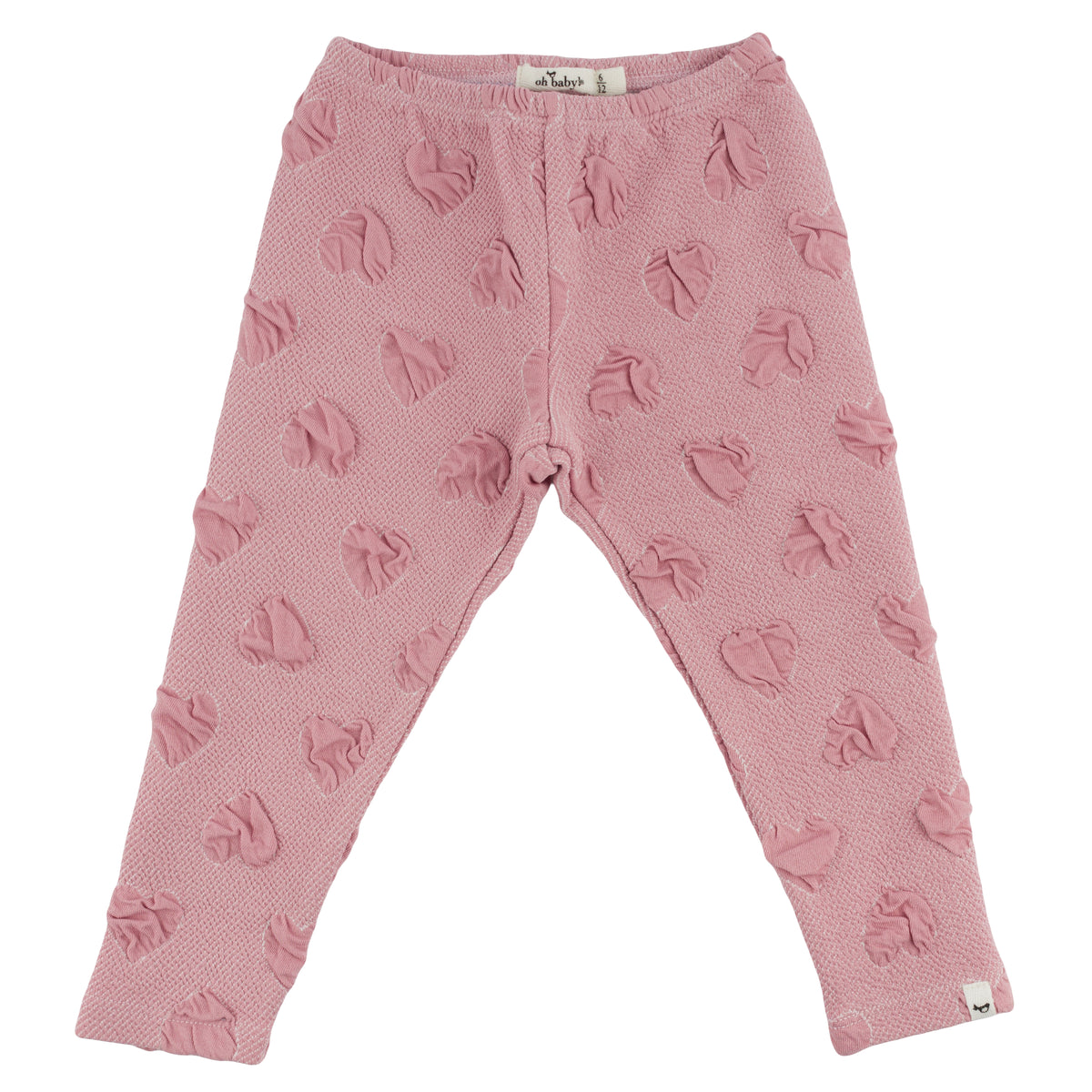 oh baby! Pucker Hearts Leggings - Blush