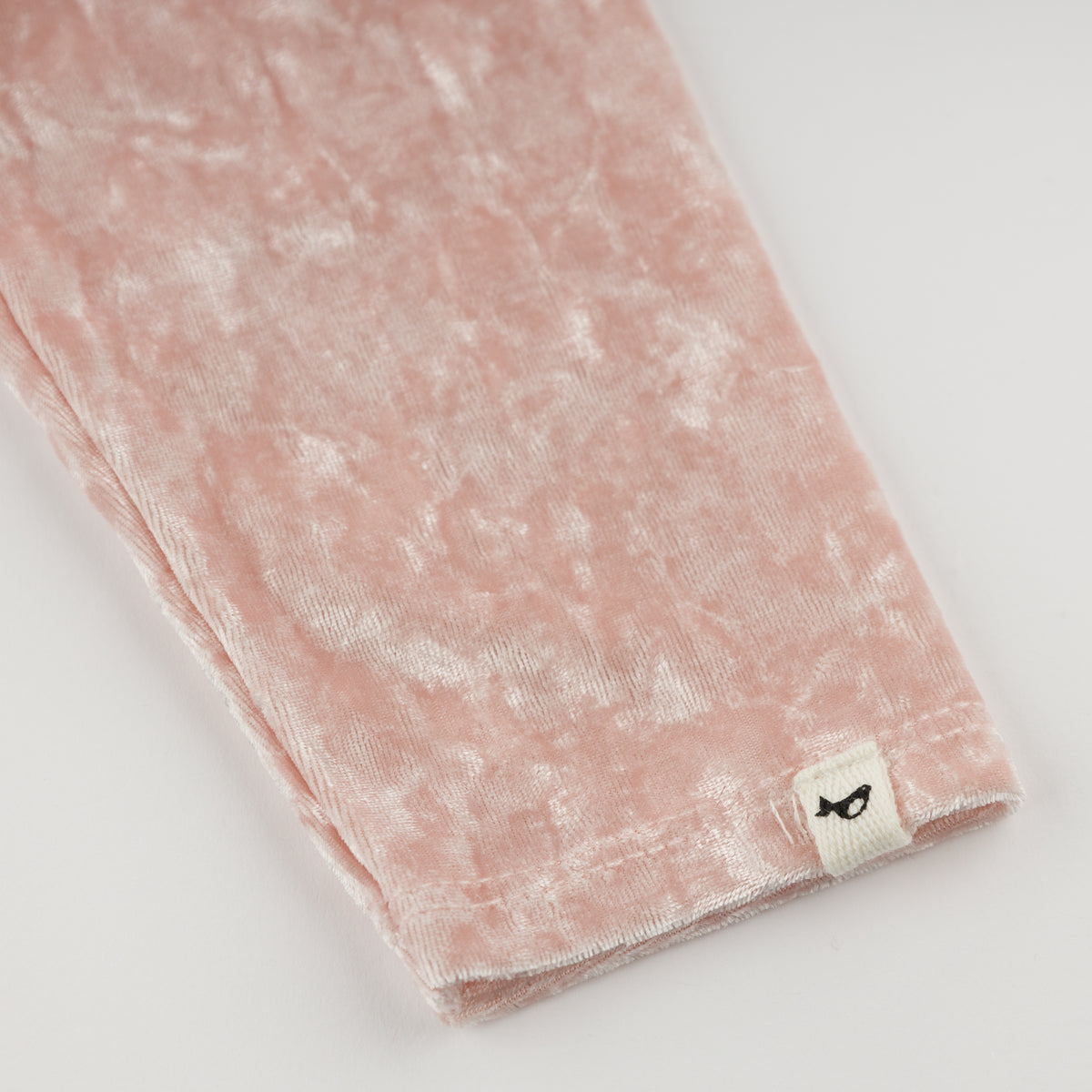 oh baby! Crushed Velvet Leggings - Pale Pink - Leg with Logo