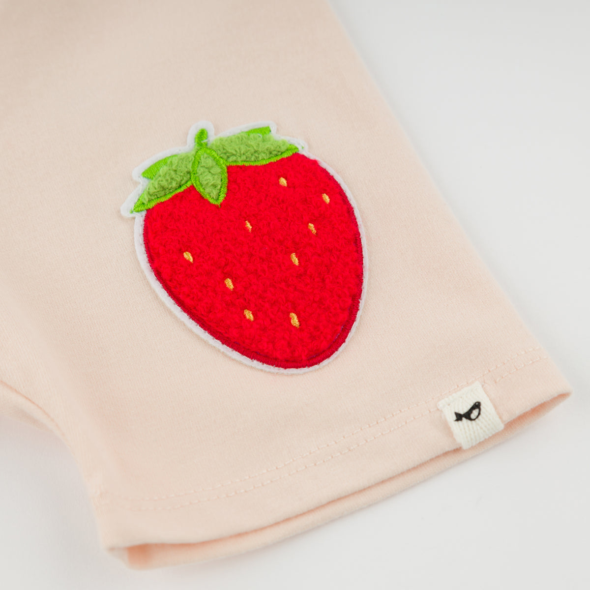 oh baby! Biker Shorts - Strawberry Chenille Patch - Barely Pink