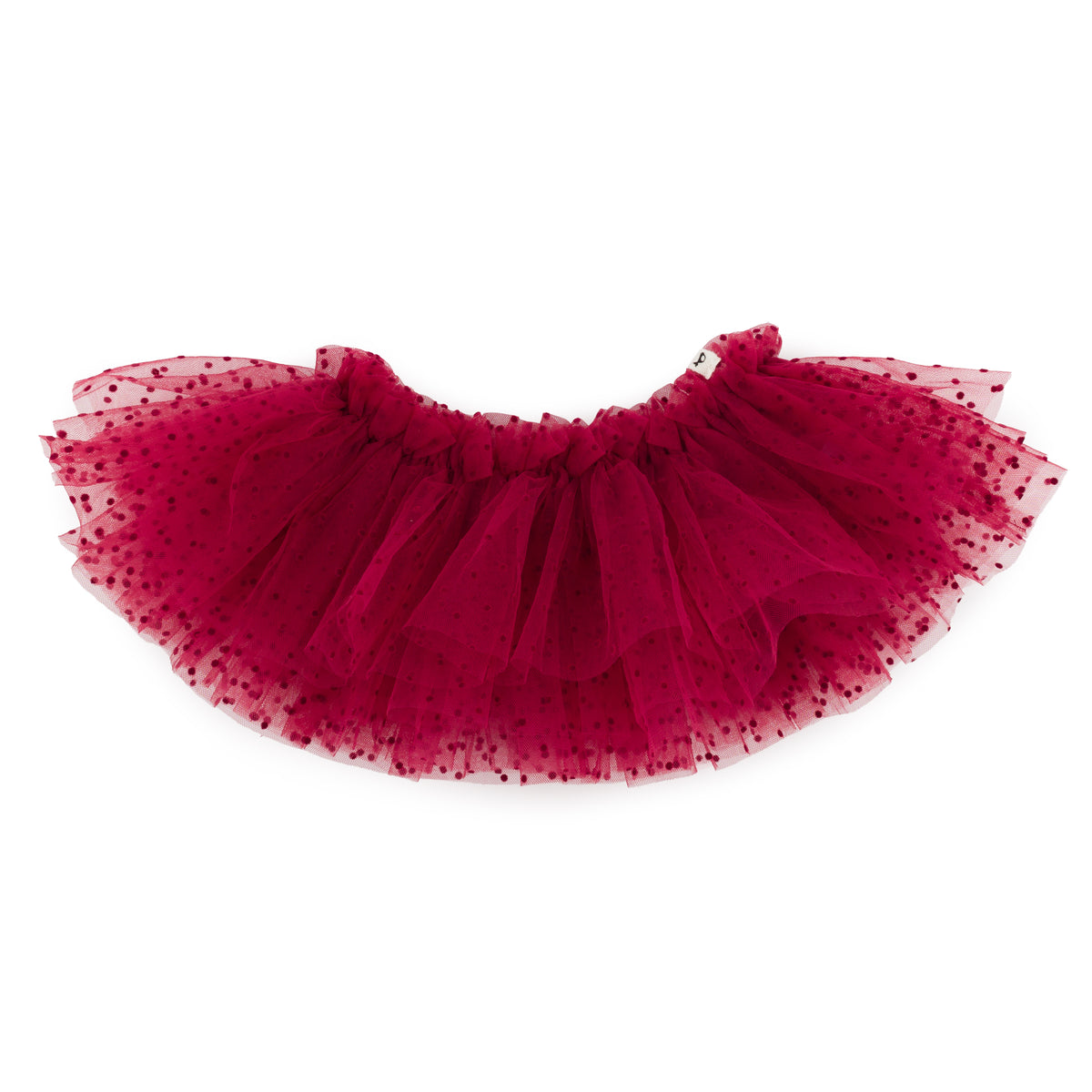 oh baby! Velvet Mini Dot Mesh Four Layer Tutu Skirt - Vintage Berry