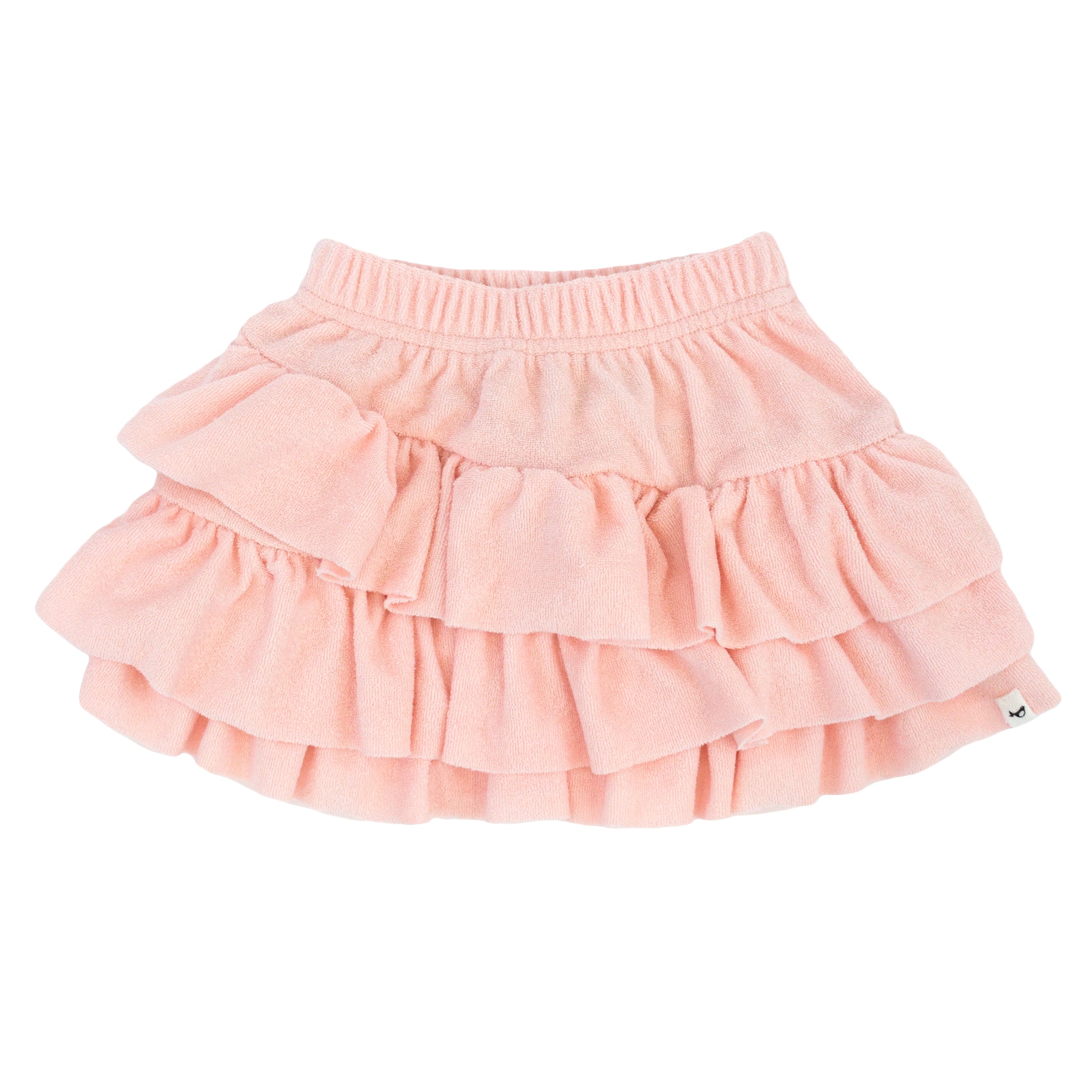 oh baby! Cotton Terry Asymmetric Layered Skirt - Pale Pink